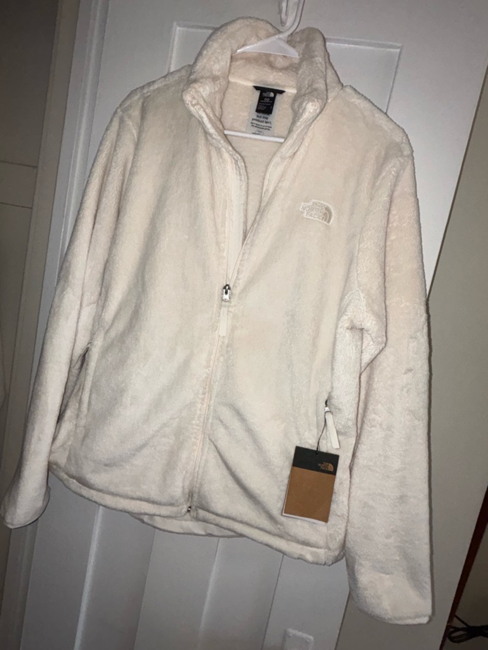 The North Face Cream Plush Full-Zip Teddy Jacket